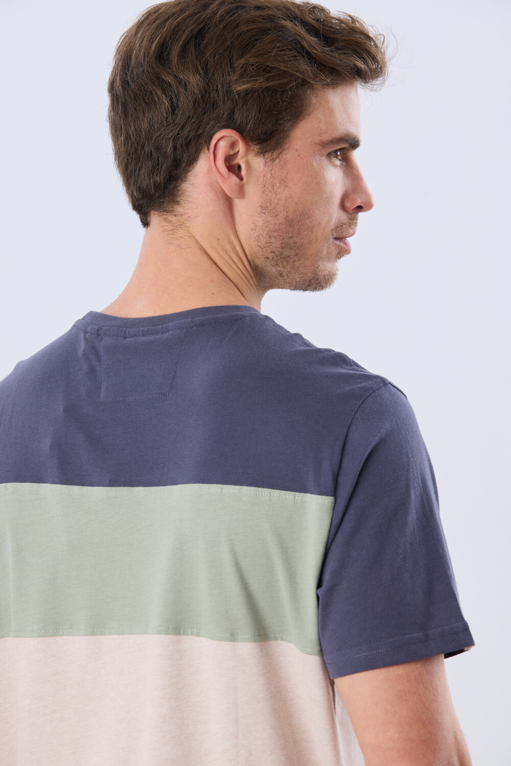 REMERA RAYADA DE ALGODÓN Beige