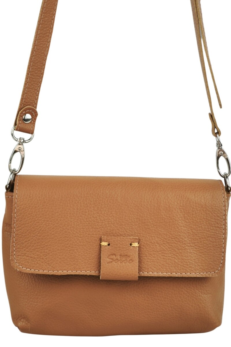 Morral con solapa chico Tostado