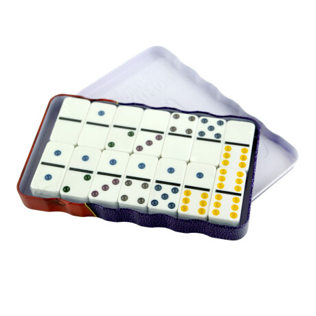 DOMINO 28PCS LATA METAL COLOR DOUBLE SIX DOMINO 28PCS LATA METAL COLOR DOUBLE SIX