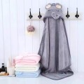 Toalla De Bebe Con Capucha Animales 80x80cm Gris