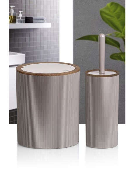 SET 2PCS BAÑO PP Y MADERA BEIGE SET 2PCS BAÑO PP Y MADERA BEIGE