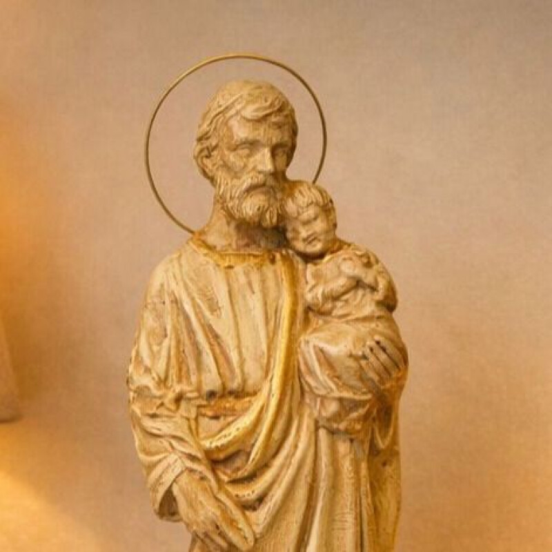 San José con Niño Jesus en Cerámica Pintado a Mano San José con Niño Jesus en Cerámica Pintado a Mano