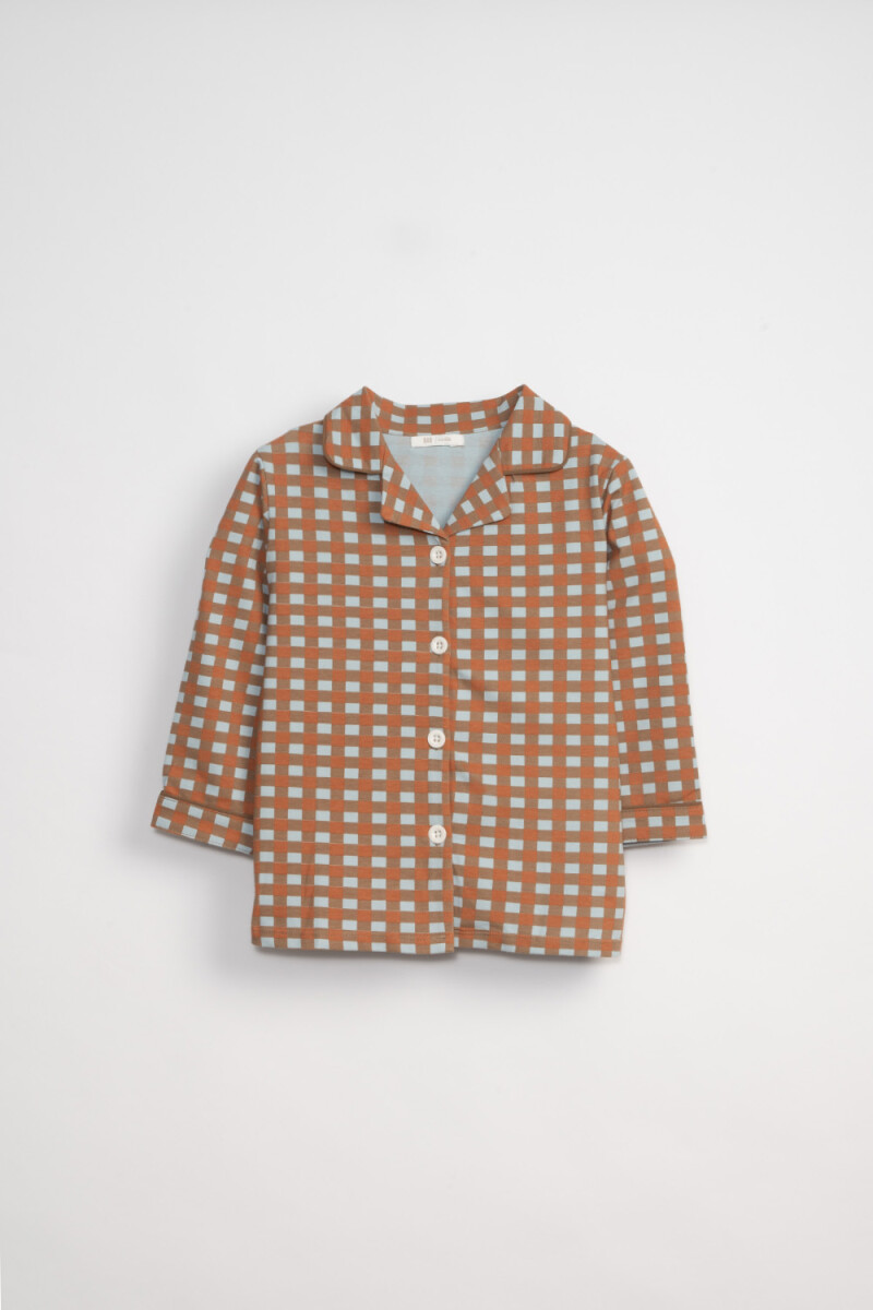 Conjunto pijama Cuadros Marron