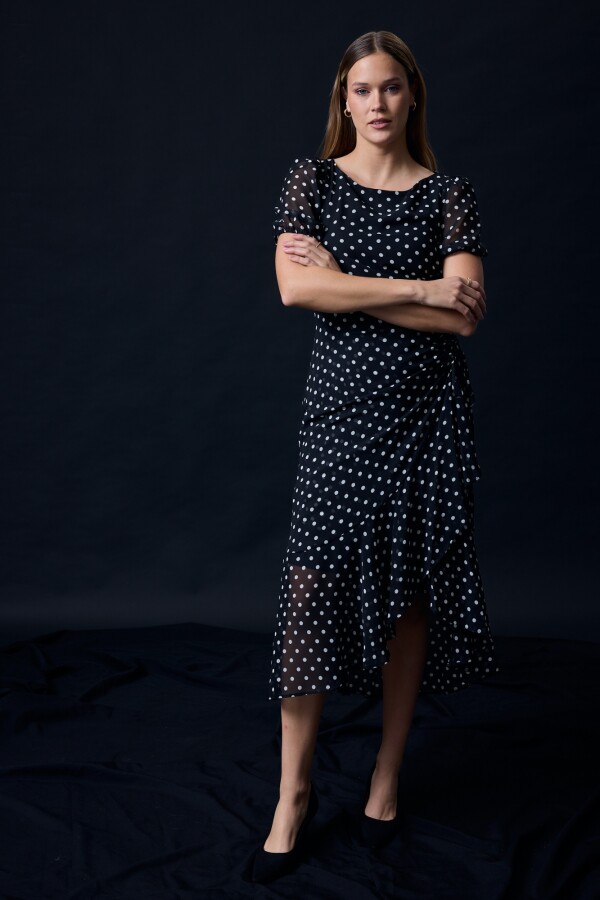Vestido Maxi Lunares NEGRO/BLANCO