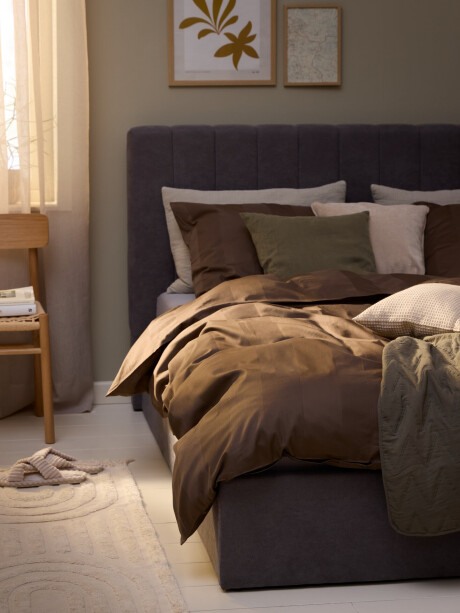 Juego funda nórdica satén BARBO 155x220 marrón Juego funda nórdica satén BARBO 155x220 marrón