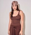 Musculosa Con Encaje Chocolate