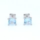 Caravanas oro 18k blanco , topacio azul y brillantes Caravanas oro 18k blanco , topacio azul y brillantes