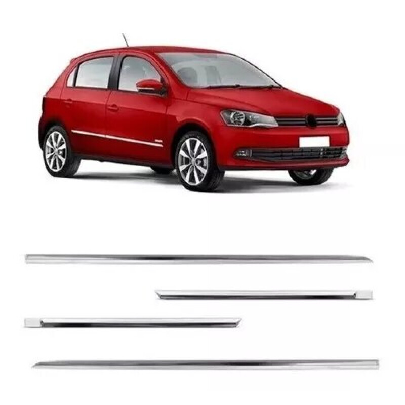 JUEGO DE MOLDURAS GOL G5 / G6 10/16 FINAS CROMADAS Juego De Molduras Gol G5 / G6 10/16 Finas Cromadas