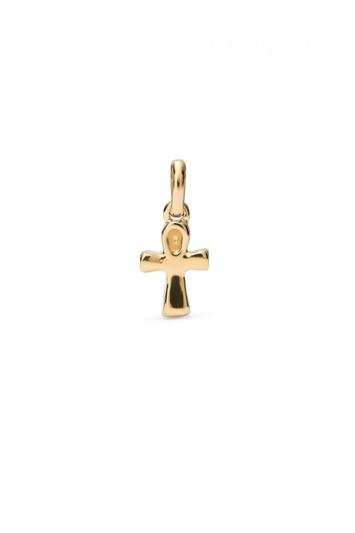 CHARM DE ALEACIÓN DE METALES BAÑADOS EN ORO 18K CON FORMA DE CRUZ Charm