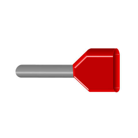 Terminal tipo pino p/2 conduct., cal. 2x1mm2, rojo HI7115