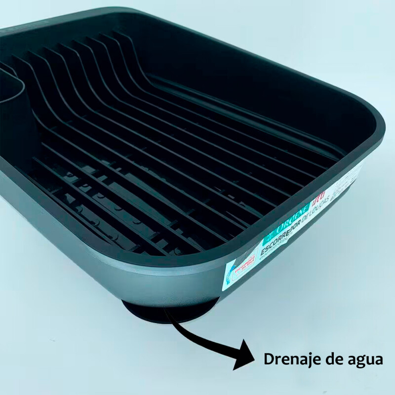 Escurridor platos con bandeja NEGRO