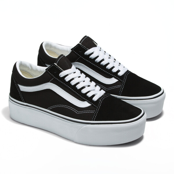 Championes Vans Plataforma UA Old Skool Stackform de Mujer - VN0A7Q5M6BT Negro-blanco