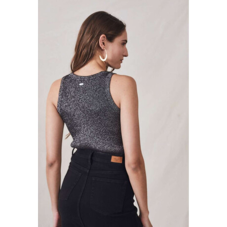 Top Metalizado Negro