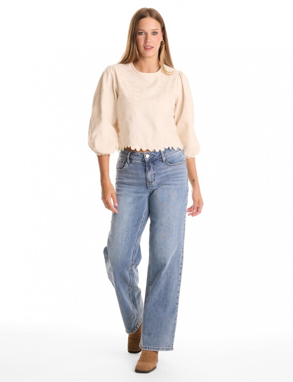 Jean Wide Leg Lavado Medio JEAN