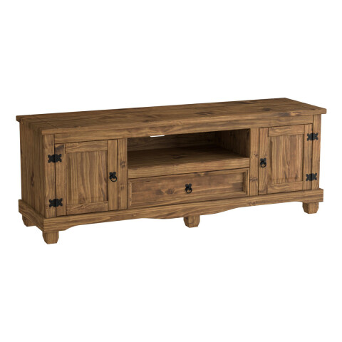Rack De Madera Maciza 2 Puertas 1 Estante 1 Cajón Rack De Madera Maciza 2 Puertas 1 Estante 1 Cajón