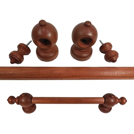 Kit Barrote De Pino 22Mm X 2.40M Con Accesorios Ub MARRON