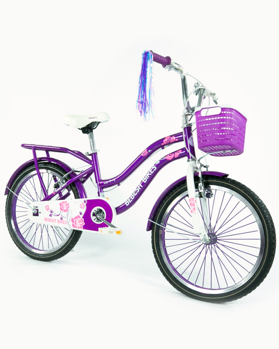 Bicicleta Bebesit Queen rodado 20" con canasto y parrilla - Violeta 