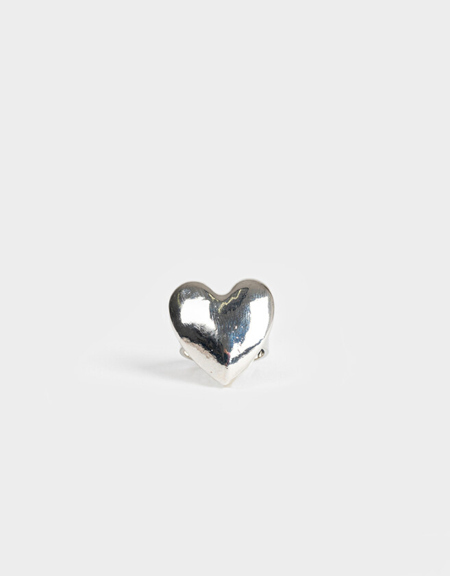 Anillos Medianos y Grandes Con corazón Anillo Bold Corazón Plateado - Plateado