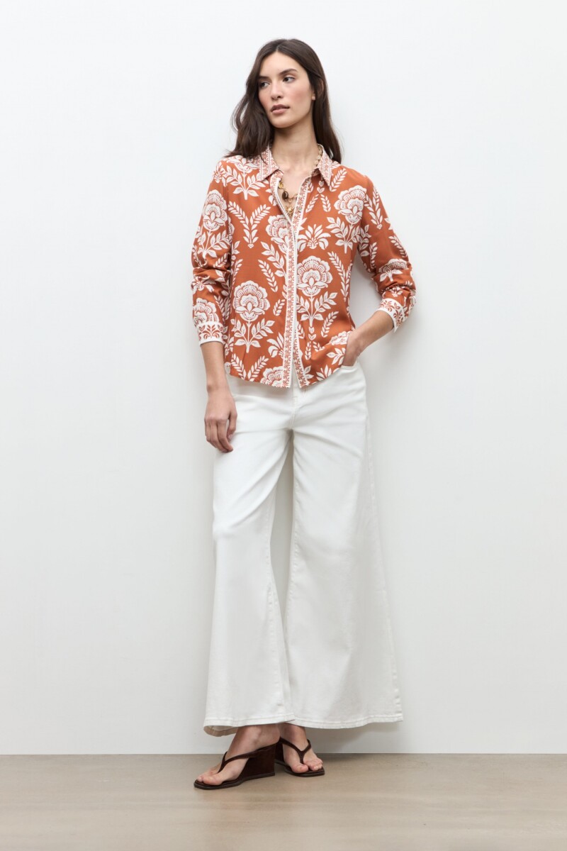 Camisa estampa Dalia - lacre 