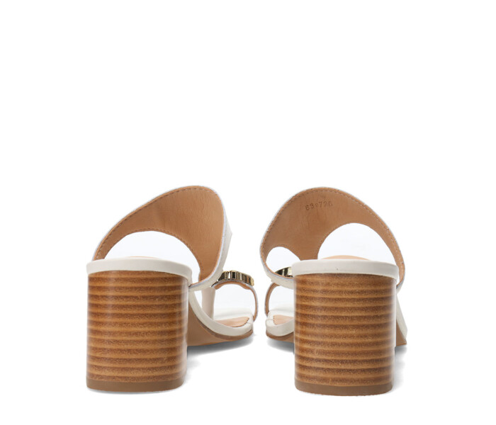 Sandalias de Mujer Bottero Taco Y Aplique Marfil