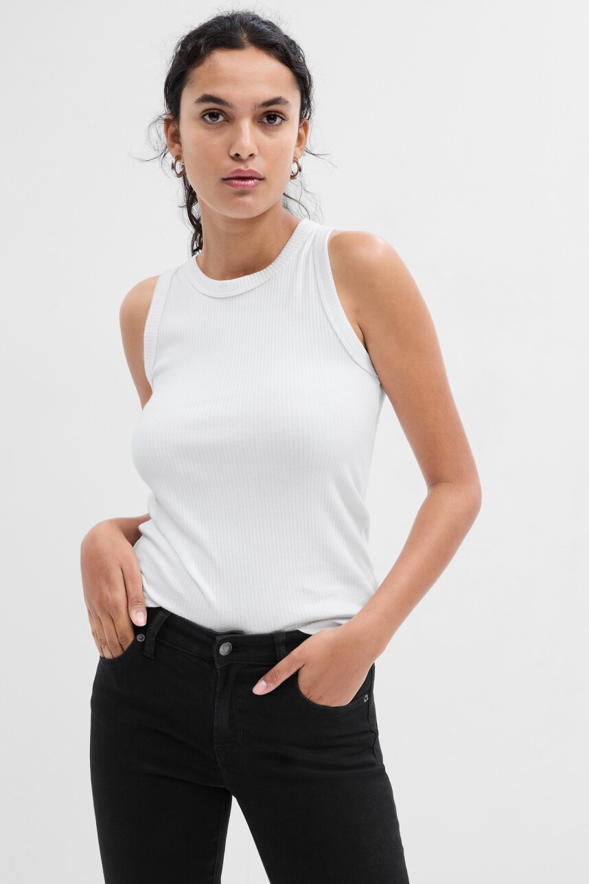 Musculosa Cuello Alto Mujer White000