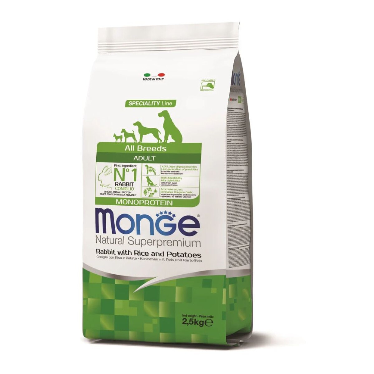 MONGE ALL BREEDS ADULT RABBIT 2.5 kg - Monge All Breeds Adult Rabbit 2.5 Kg 