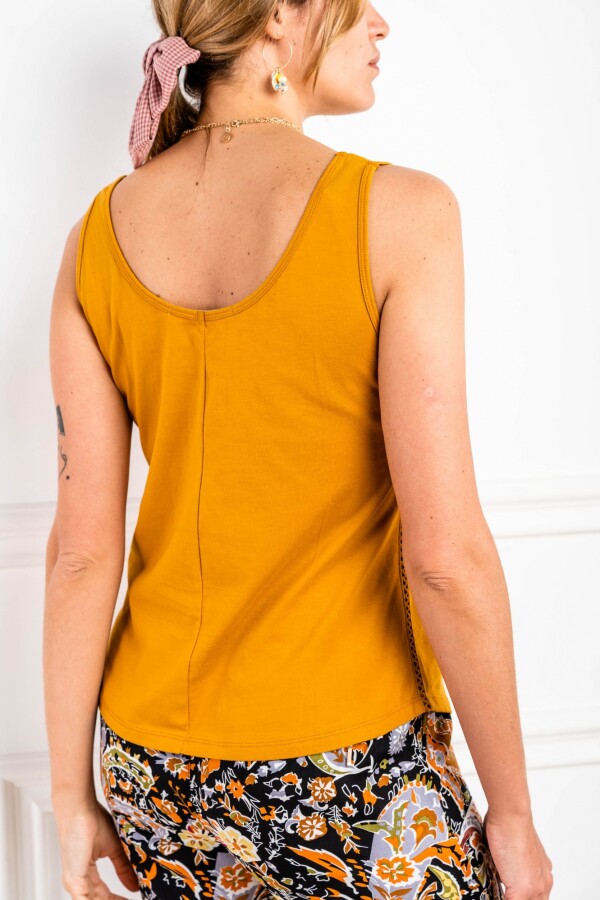 Musculosa Algodón Peinado Oro