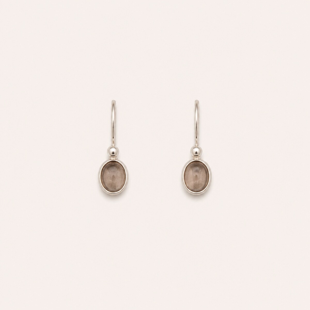 Caravanas Zaira Cuarzo Rosa - Plata 925 