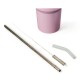 Jarra Vaso Terminico 1200ml Ac Inox y sorbete en Ac inox Rosado
