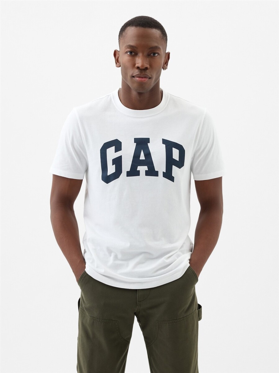 Remera Logo Gap Hombre - White V2 Global 