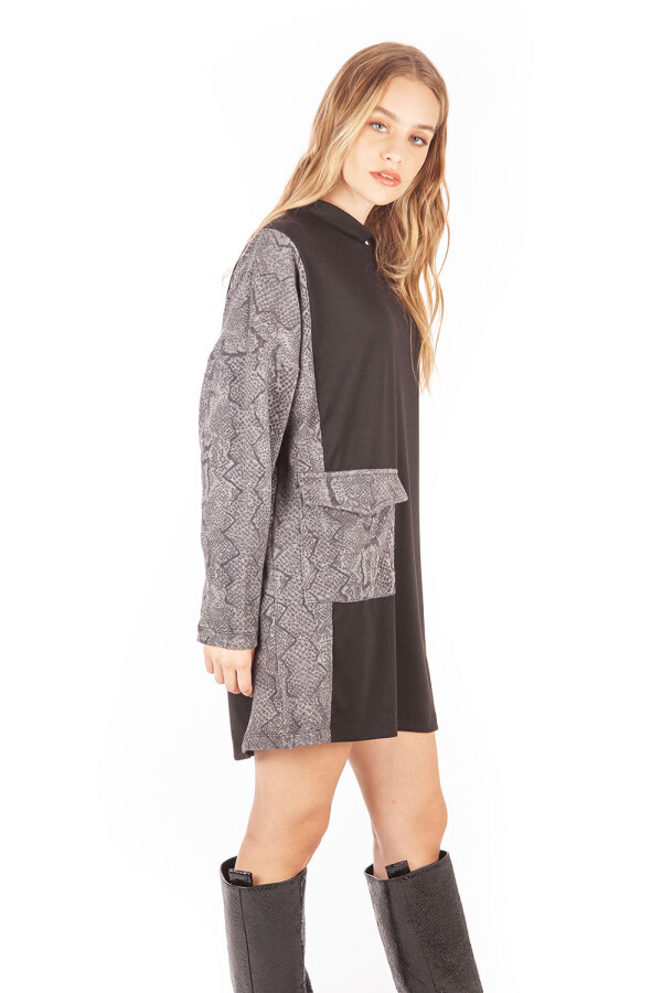 VESTIDO TUNICA ANIMAL NEGRO