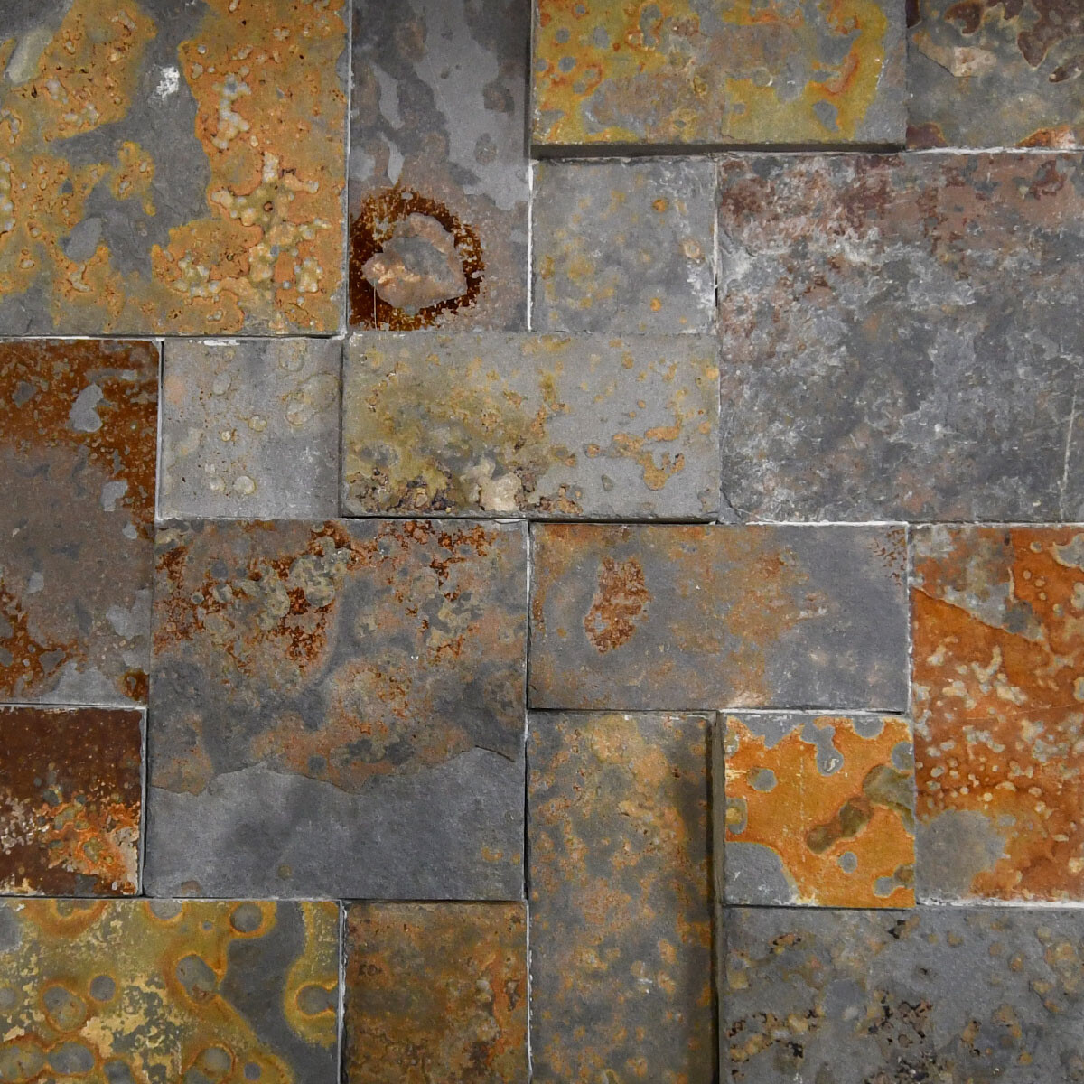 Piedra Natural Ardosia Oxido 30X30Cm Para Pared 