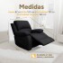 Sofá Sillón Poltrona Reclinable Masajeador Electrico Color Negro Tela