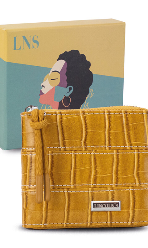 BILLETERA CANDELA CROCO MOSTAZA