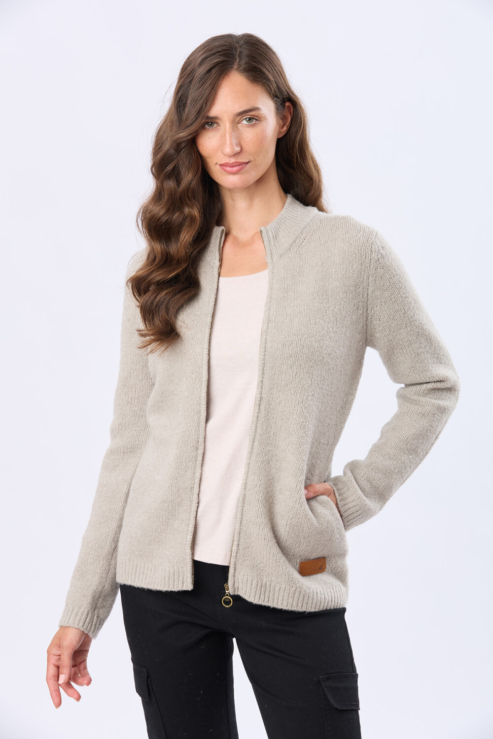 CAMPERA TEJIDA DE ABRIGO Verde