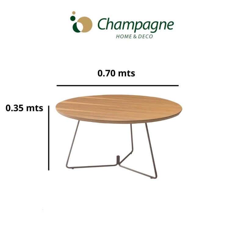 MESA DE CENTRO REDONDA - MADERA BLANCA Y PIE EN METAL GRAFITO - 70cms MESA DE CENTRO REDONDA - MADERA BLANCA Y PIE EN METAL GRAFITO - 70cms