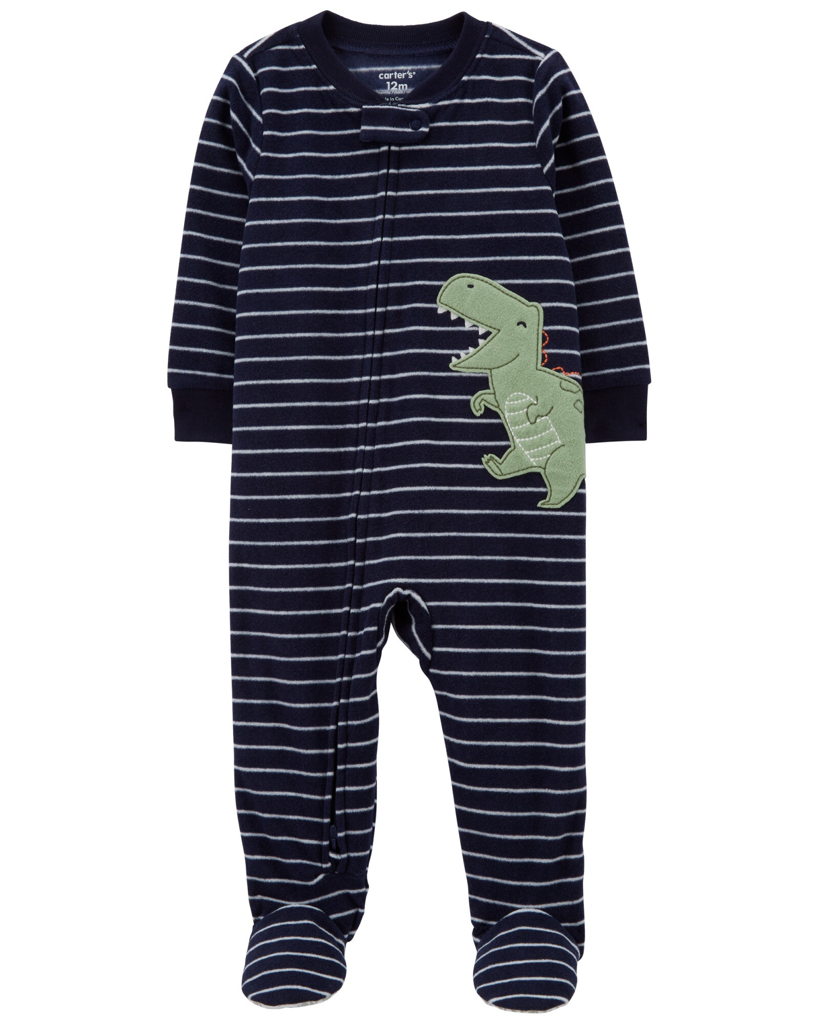 Pijama una pieza de micropolar, con pie, estampa dino Pijama una pieza de micropolar, con pie, estampa dino