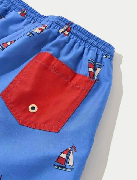 SHORT INFANTIL CON ESTAMPADO AZUL