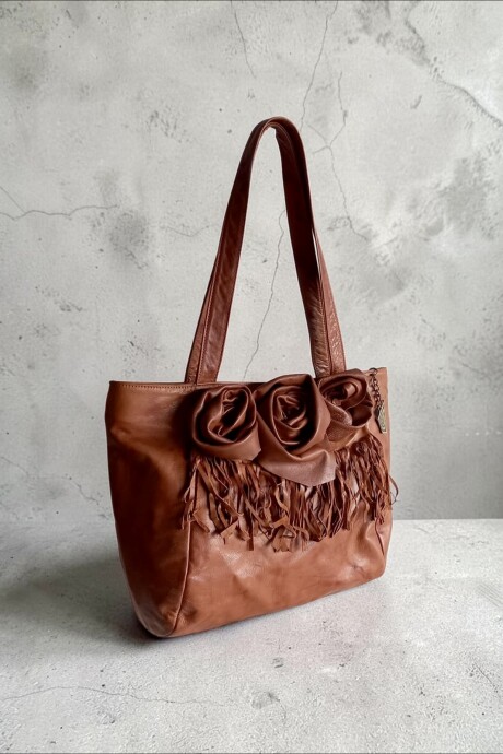 Cartera LIANA Línea Ottenta Cuero Terra Con Flores Cartera LIANA Línea Ottenta Cuero Terra Con Flores