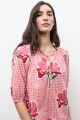 Blusa estampa Malva floral rosado