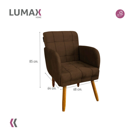 Pack x2 Sillón poltrona 1 cuerpo Lumax Maya nórdico de tela Marron