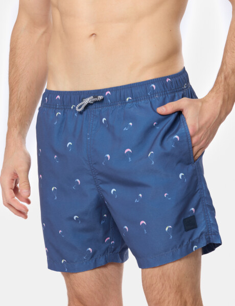SHORT DE BAÑO ESTAMPADO Azul