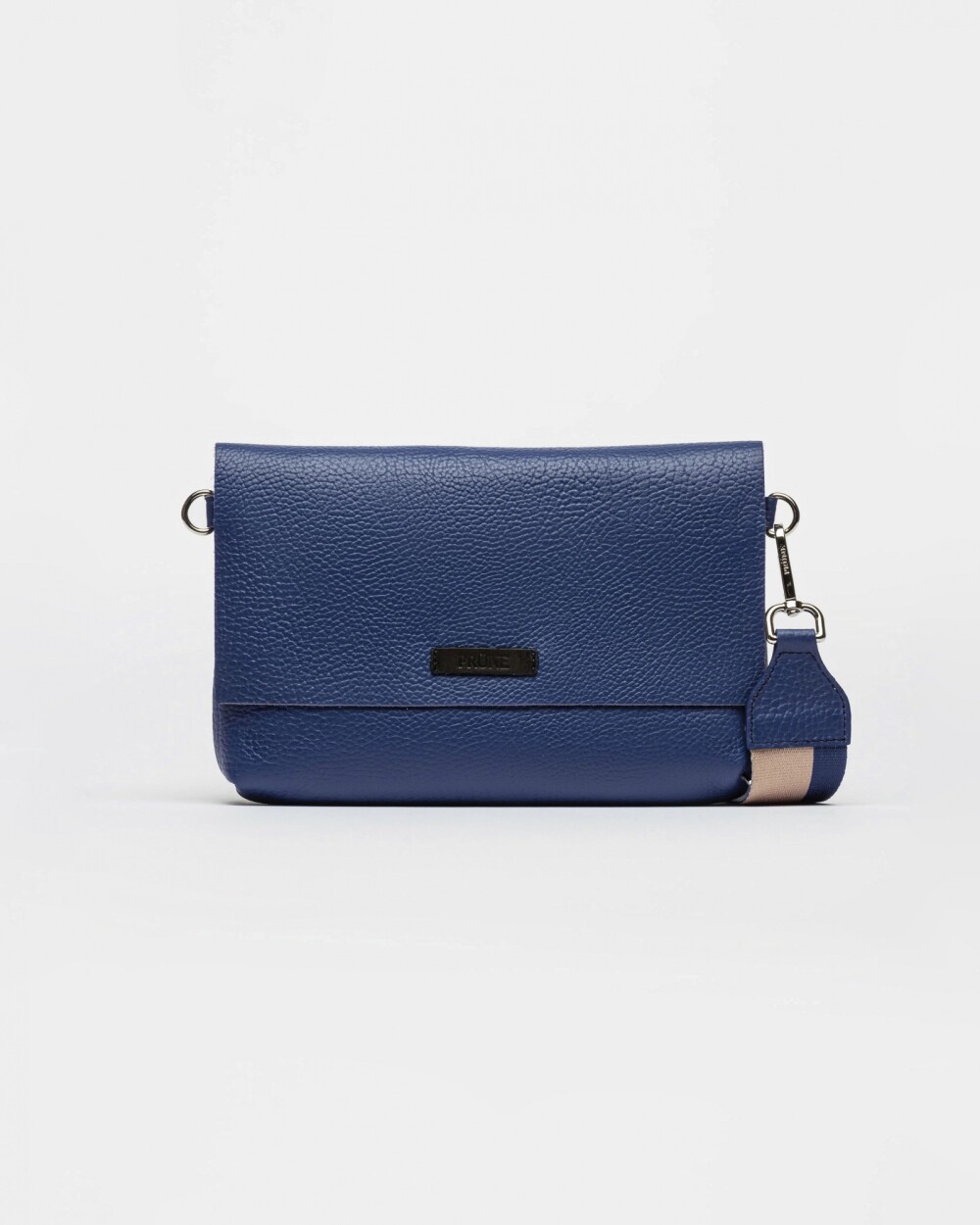 Bandolera Olivia En Cuero Graneado Azul