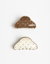 Broches Sets Acrilico Set De 2 Broches Medianos, Estampado - Combinacion Bicolor