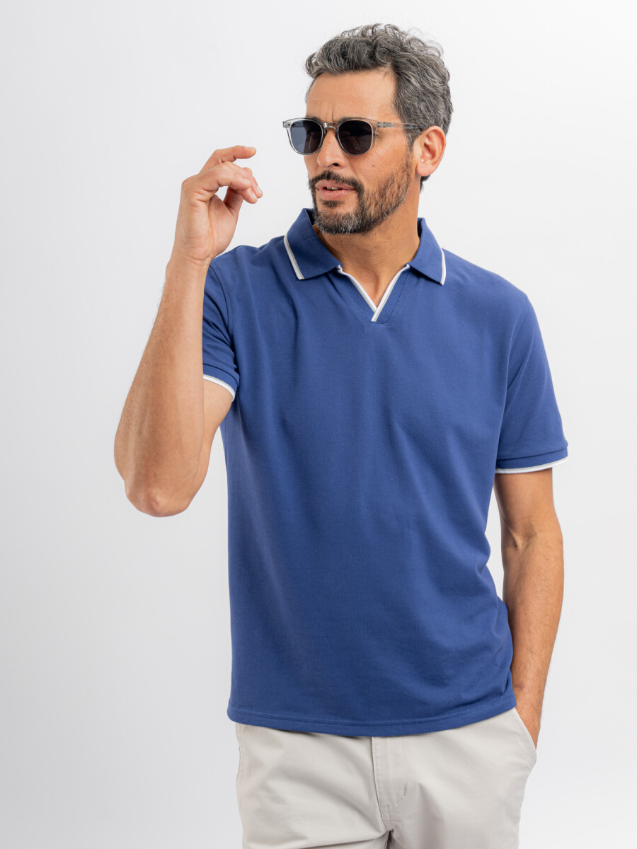 Remera m/c pique - azul 