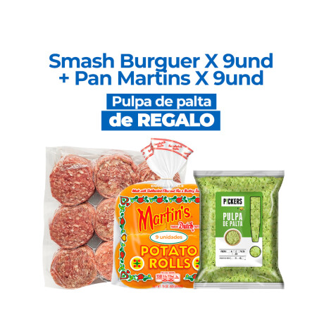 Smash Burguer X 9 Unids + Pan Martins X 9 + Pulpa Palta De Regalo Smash Burguer X 9 Unids + Pan Martins X 9 + Pulpa Palta De Regalo