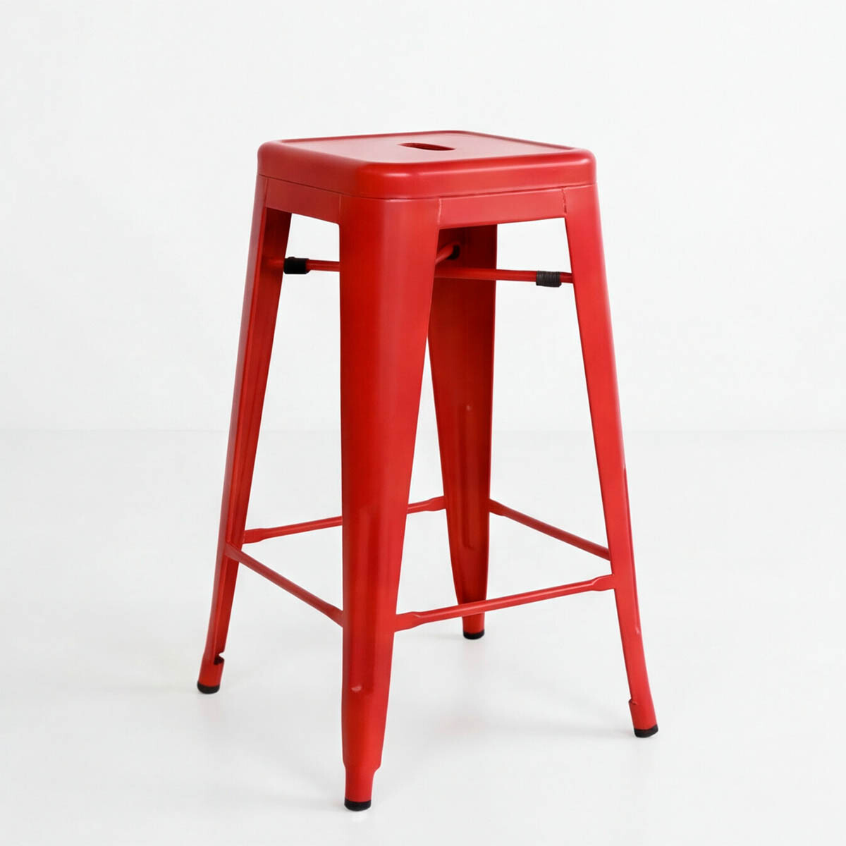 Butaca Taburete Alta Metálica Tolix Puppets Cocina - Rojo 