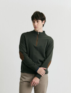 470996 SWEATER MEDIO CIERRE HARRINGTON LABEL Oliva