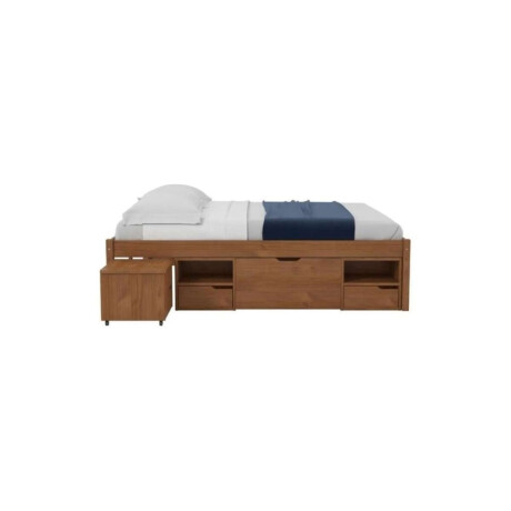Cama 2 plazas con Cajones Charme Linea Funcional Amendoa