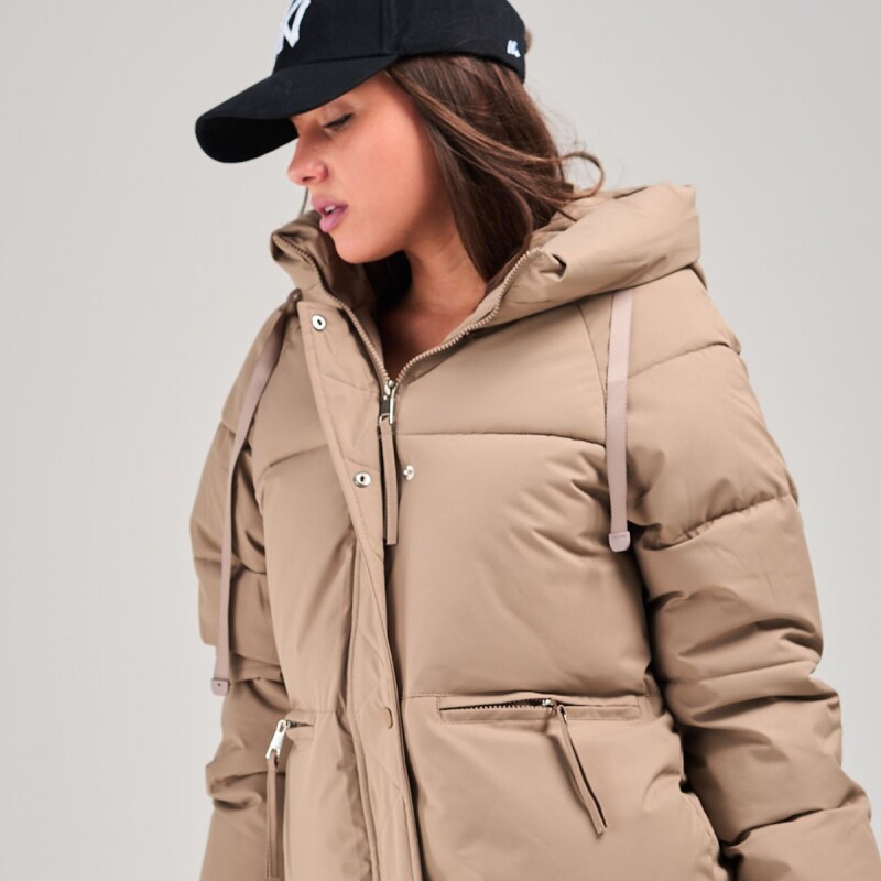 Campera Puffer Slowly Beige